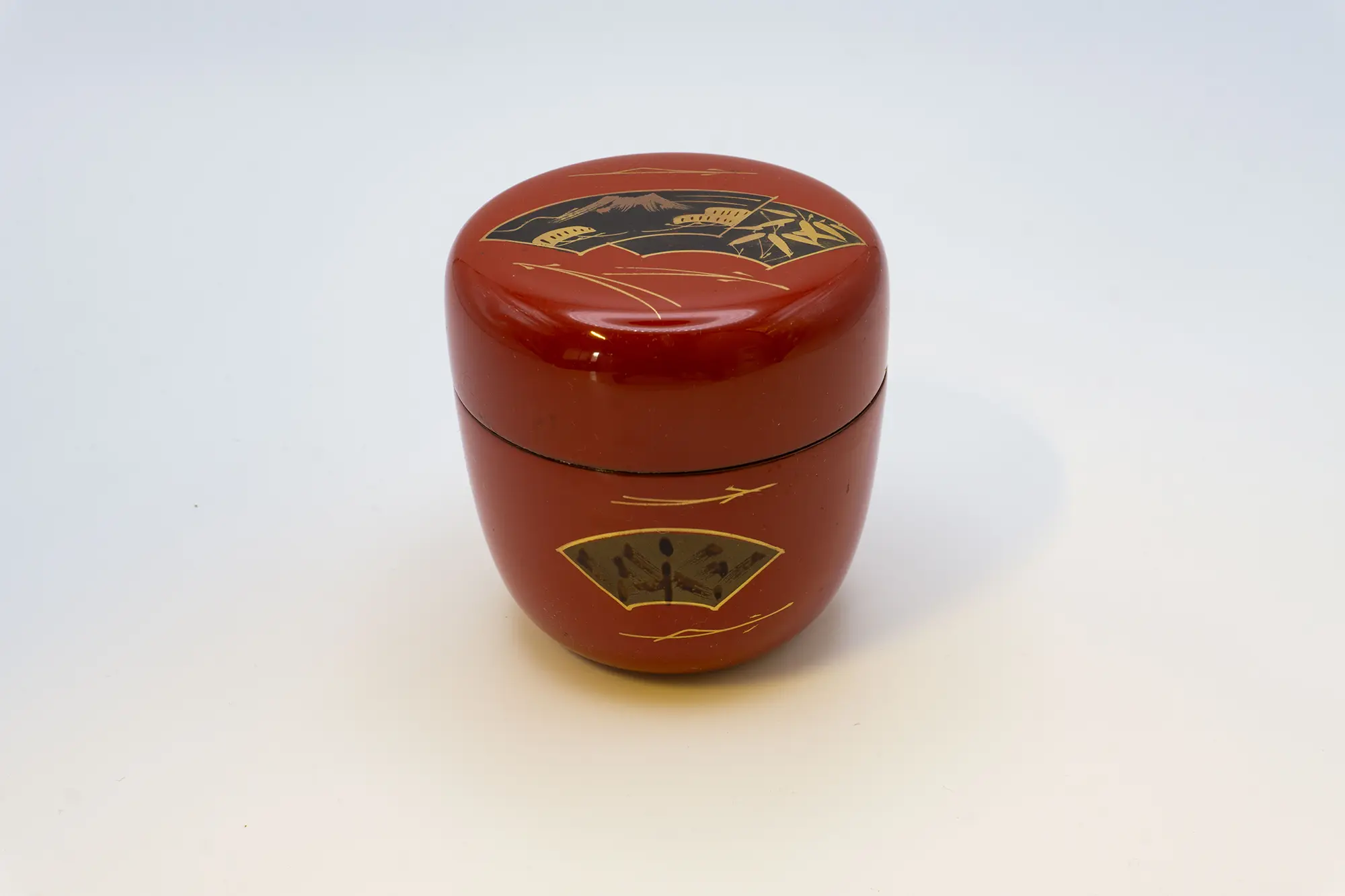 Red Urushi Natsume Tea Caddy