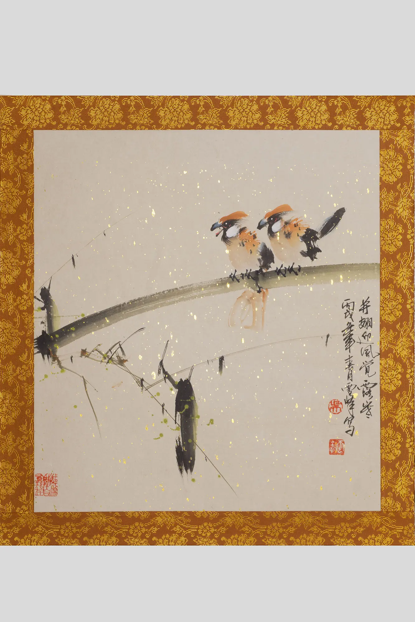 Lingnan School Painting Birds on Branch